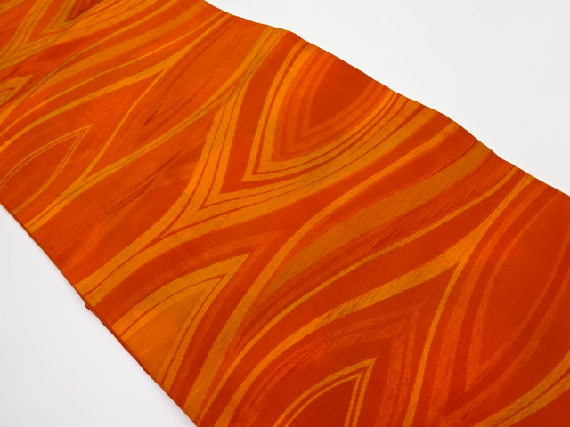 リサイクル　抽象模様織り出し紬名古屋帯